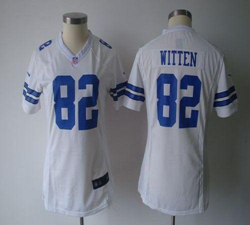  Cowboys #82 Jason Witten White Women's NFL Game Jersey