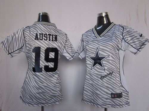  Cowboys #19 Miles Austin Zebra Women's Stitched NFL Elite Jersey