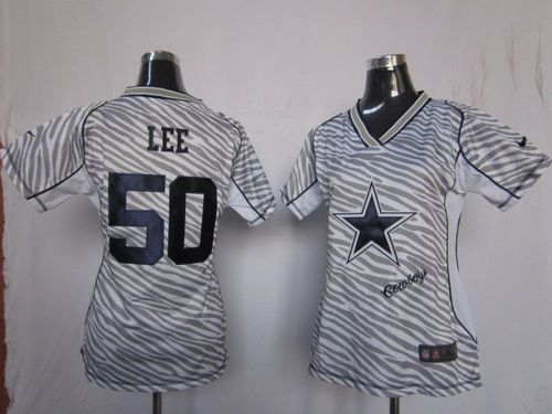  Cowboys #50 Sean Lee Zebra Women's Stitched NFL Elite Jersey