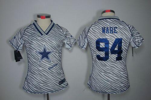  Cowboys #94 DeMarcus Ware Zebra Women's Stitched NFL Elite Jersey