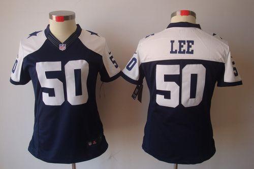  Cowboys #50 Sean Lee Navy Blue Thanksgiving Women's Stitched NFL Limited Jersey