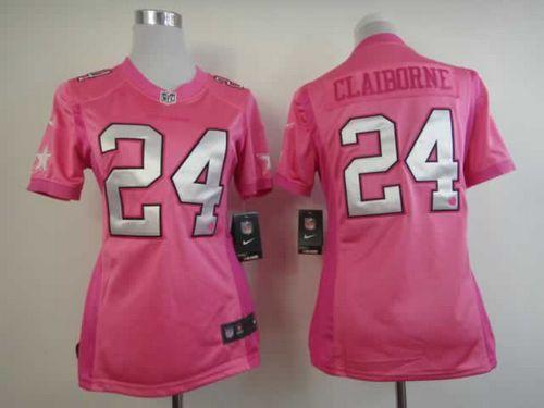  Cowboys #24 Morris Claiborne Pink Women's Be Luv'd Stitched NFL Elite Jersey