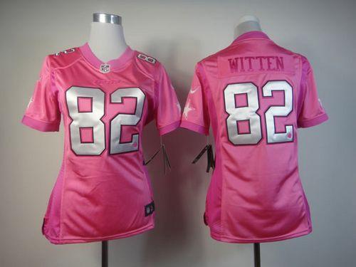  Cowboys #82 Jason Witten Pink Women's Be Luv'd Stitched NFL Elite Jersey