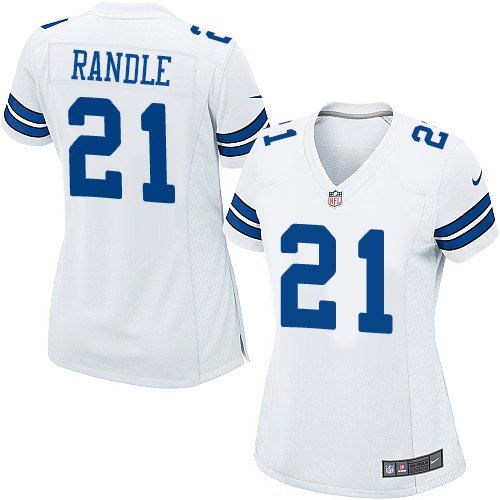 Cowboys #21 Joseph Randle White Women's Stitched NFL Elite Jersey