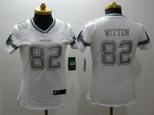  Cowboys #82 Jason Witten White Women's Stitched NFL Limited Platinum Jersey