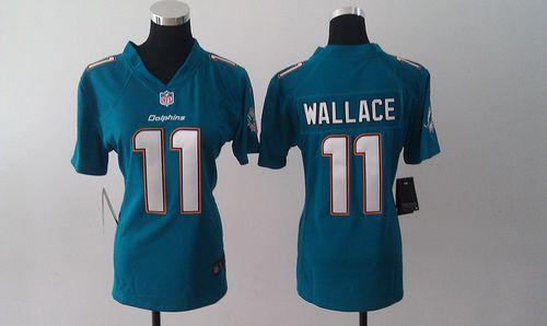  Dolphins #11 Mike Wallace Aqua Green Team Color Women's Stitched NFL Elite Jersey