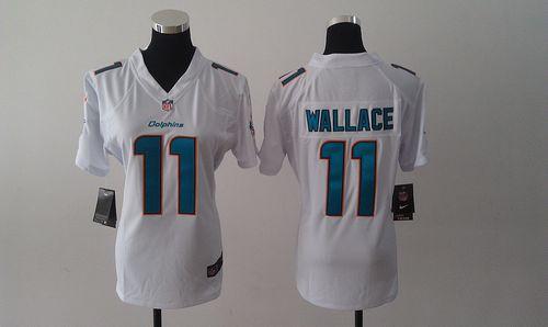  Dolphins #11 Mike Wallace White Women's Stitched NFL Elite Jersey