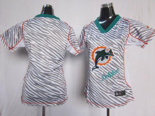  Dolphins Blank Zebra Women's Stitched NFL Elite Jersey
