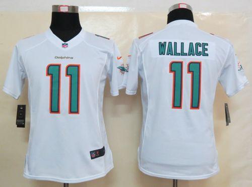  Dolphins #11 Mike Wallace White Women's Stitched NFL Limited Jersey