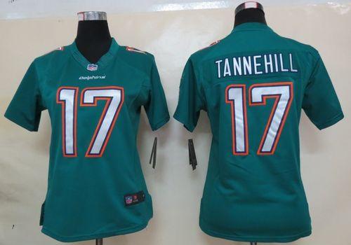  Dolphins #17 Ryan Tannehill Aqua Green Team Color Women's Stitched NFL Limited Jersey
