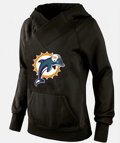 Women's Miami Dolphins Logo Pullover Hoodie Black 1
