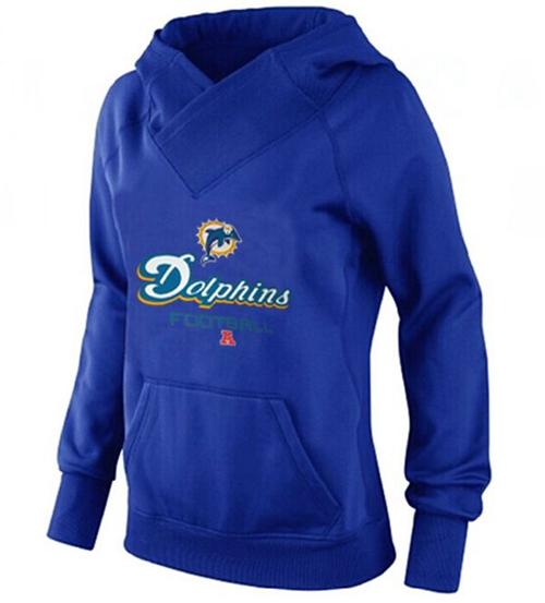 Women's Miami Dolphins Big & Tall Critical Victory Pullover Hoodie Blue
