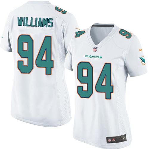  Dolphins #94 Mario Williams White Women's Stitched NFL Elite Jersey