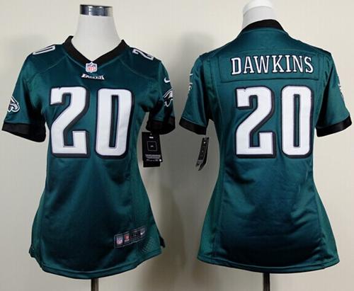  Eagles #20 Brian Dawkins Midnight Green Team Color Women's Stitched NFL New Elite Jersey