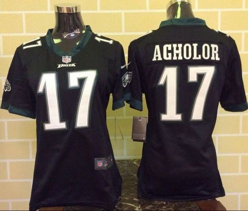  Eagles #17 Nelson Agholor Black Alternate Women's Stitched NFL New Elite Jersey