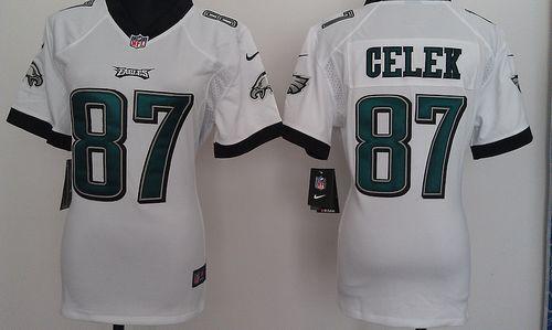  Eagles #87 Brent Celek White Women's Stitched NFL Elite Jersey