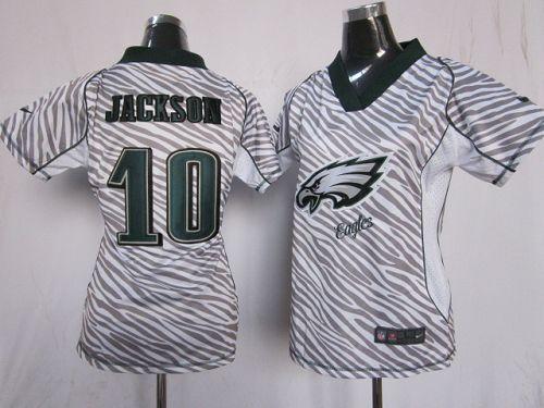  Eagles #10 DeSean Jackson Zebra Women's Stitched NFL Elite Jersey