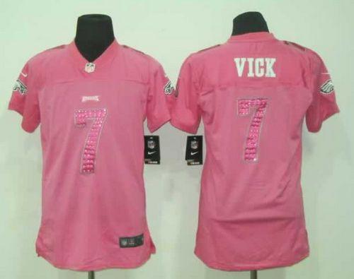  Eagles #7 Michael Vick Pink Sweetheart Women's Stitched NFL Elite Jersey