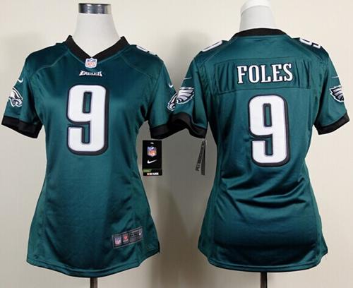  Eagles #9 Nick Foles Midnight Green Team Color Women's Stitched NFL New Elite Jersey