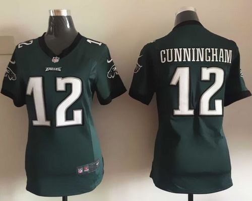  Eagles #12 Randall Cunningham Midnight Green Team Color Women's Stitched NFL New Elite Jersey
