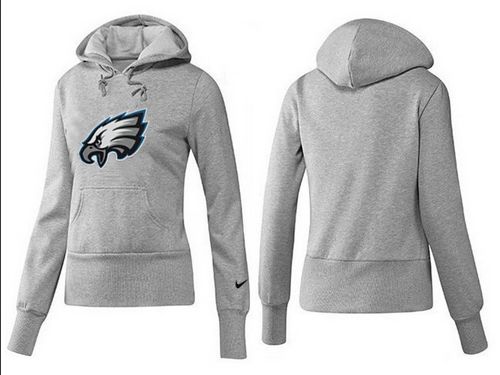 Women's Philadelphia Eagles Logo Pullover Hoodie Grey