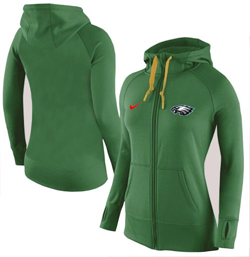 Women's  Philadelphia Eagles Full Zip Performance Hoodie Green