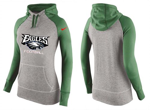 Women's  Philadelphia Eagles Performance Hoodie Grey & Green_1