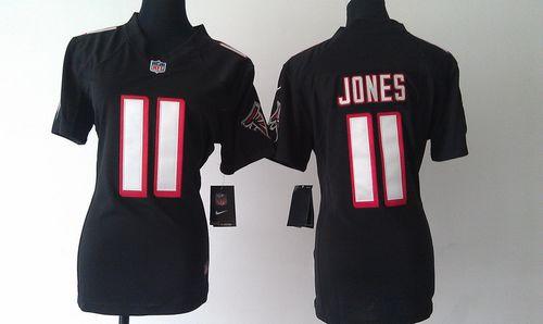  Falcons #11 Julio Jones Black Alternate Women's Stitched NFL Elite Jersey