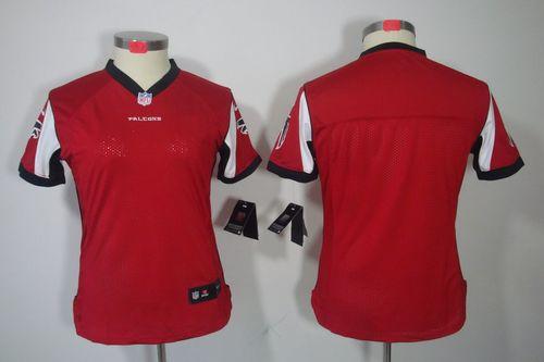  Falcons Blank Red Team Color Women's Stitched NFL Limited Jersey