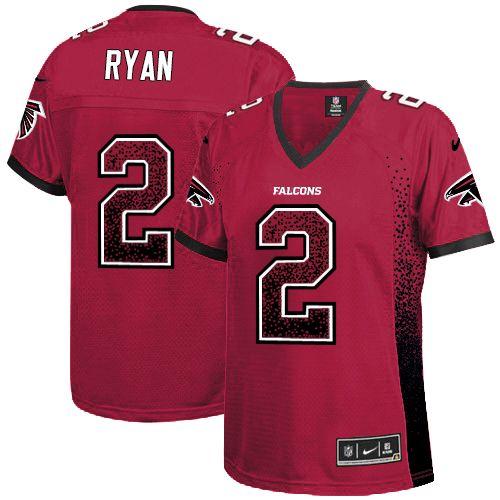  Falcons #2 Matt Ryan Red Team Color Women's Stitched NFL Elite Drift Fashion Jersey