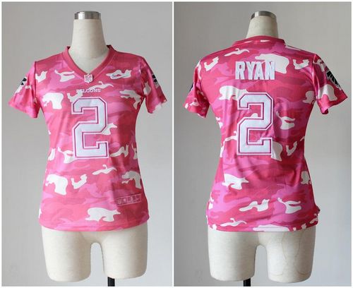 Falcons #2 Matt Ryan Pink Women's Stitched NFL Elite Camo Fashion Jersey