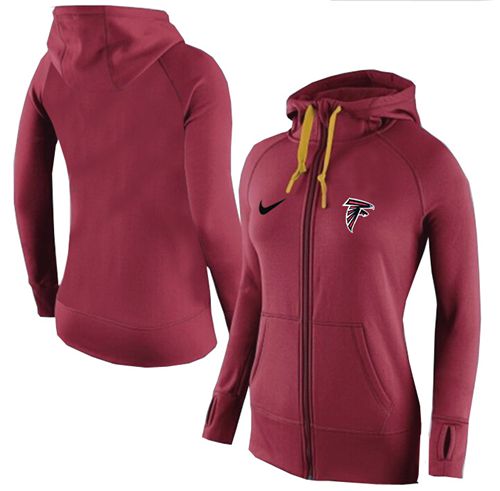 Women's  Atlanta Falcons Full Zip Performance Hoodie Red