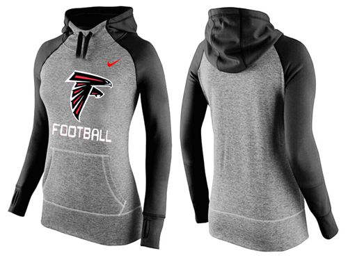 Women's  Atlanta Falcons Performance Hoodie Grey & Black_1