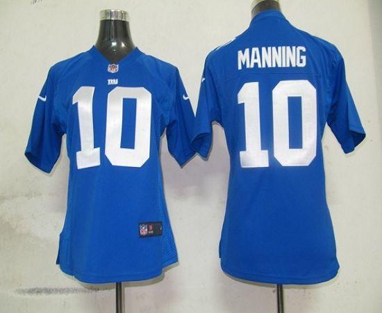  Giants #10 Eli Manning Royal Blue Team Color Women's Stitched NFL Elite Jersey