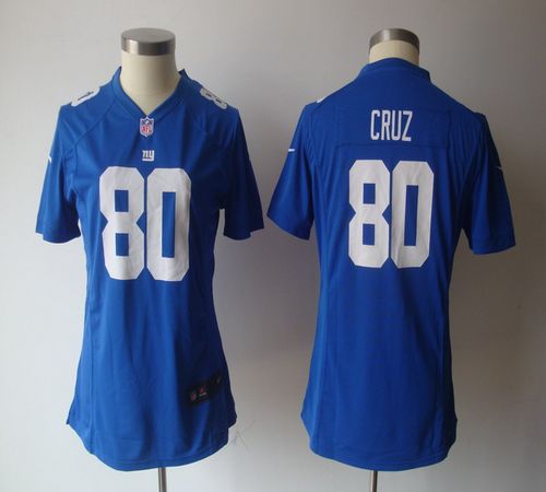  Giants #80 Victor Cruz Royal Blue Team Color Women's NFL Game Jersey