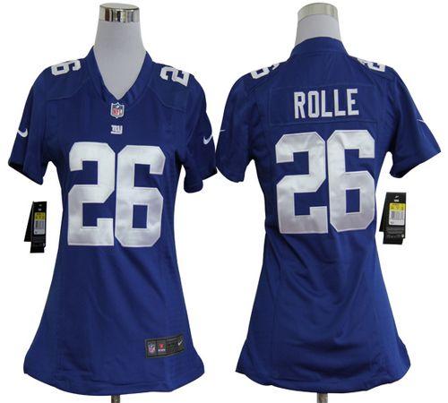  Giants #26 Antrel Rolle Royal Blue Team Color Women's Stitched NFL Elite Jersey