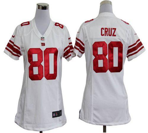 Giants #80 Victor Cruz White Women's Stitched NFL Elite Jersey