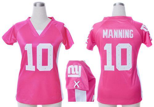  Giants #10 Eli Manning Pink Draft Him Name & Number Top Women's Stitched NFL Elite Jersey