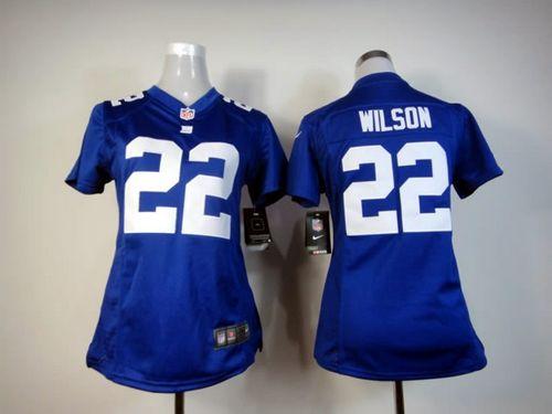  Giants #22 David Wilson Royal Blue Team Color Women's Stitched NFL Elite Jersey