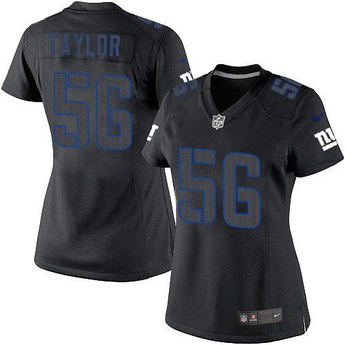  Giants #56 Lawrence Taylor Black Impact Women's Stitched NFL Limited Jersey