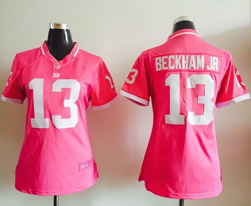  Giants #13 Odell Beckham Jr Pink Women's Stitched NFL Elite Bubble Gum Jersey
