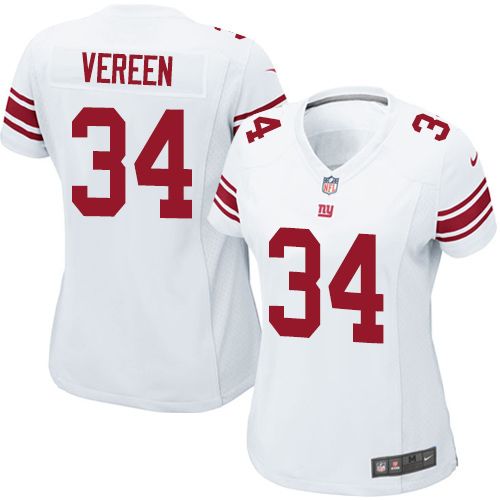  Giants #34 Shane Vereen White Women's Stitched NFL Elite Jersey