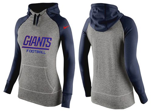 Women's  New York Giants Performance Hoodie Grey & Dark Blue