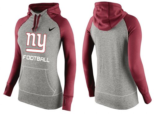 Women's  New York Giants Performance Hoodie Grey & Red