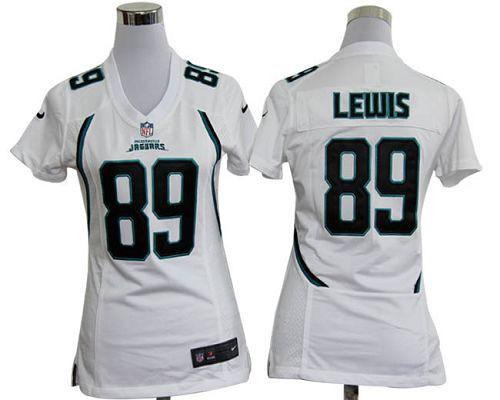  Jaguars #89 Marcedes Lewis White Women's Stitched NFL Elite Jersey