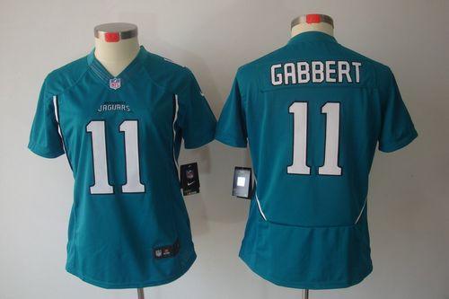  Jaguars #11 Blaine Gabbert Teal Green Team Color Women's Stitched NFL Limited Jersey