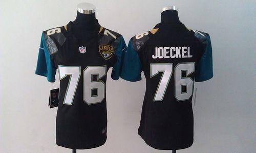  Jaguars #76 Luke Joeckel Black Alternate Women's Stitched NFL Elite Jersey