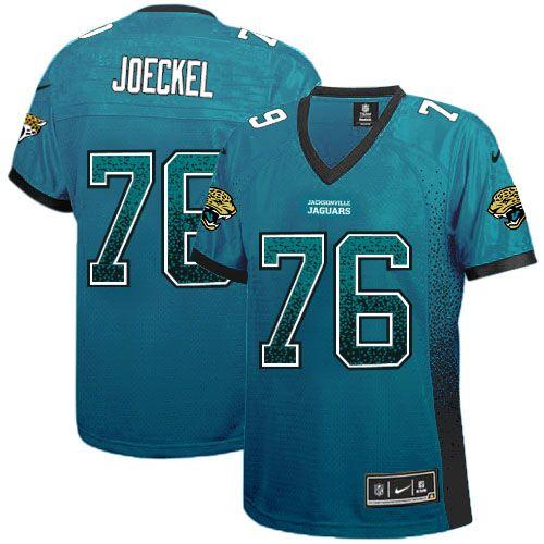  Jaguars #76 Luke Joeckel Teal Green Team Color Women's Stitched NFL Elite Drift Fashion Jersey