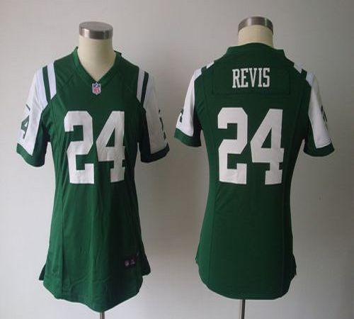  Jets #24 Darrelle Revis Green Team Color Women's NFL Game Jersey