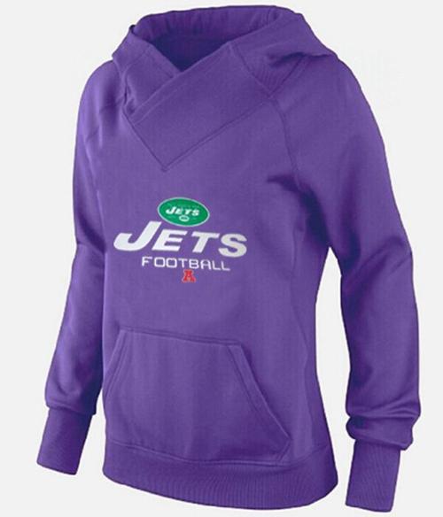 Women's New York Jets Big & Tall Critical Victory Pullover Hoodie Purple